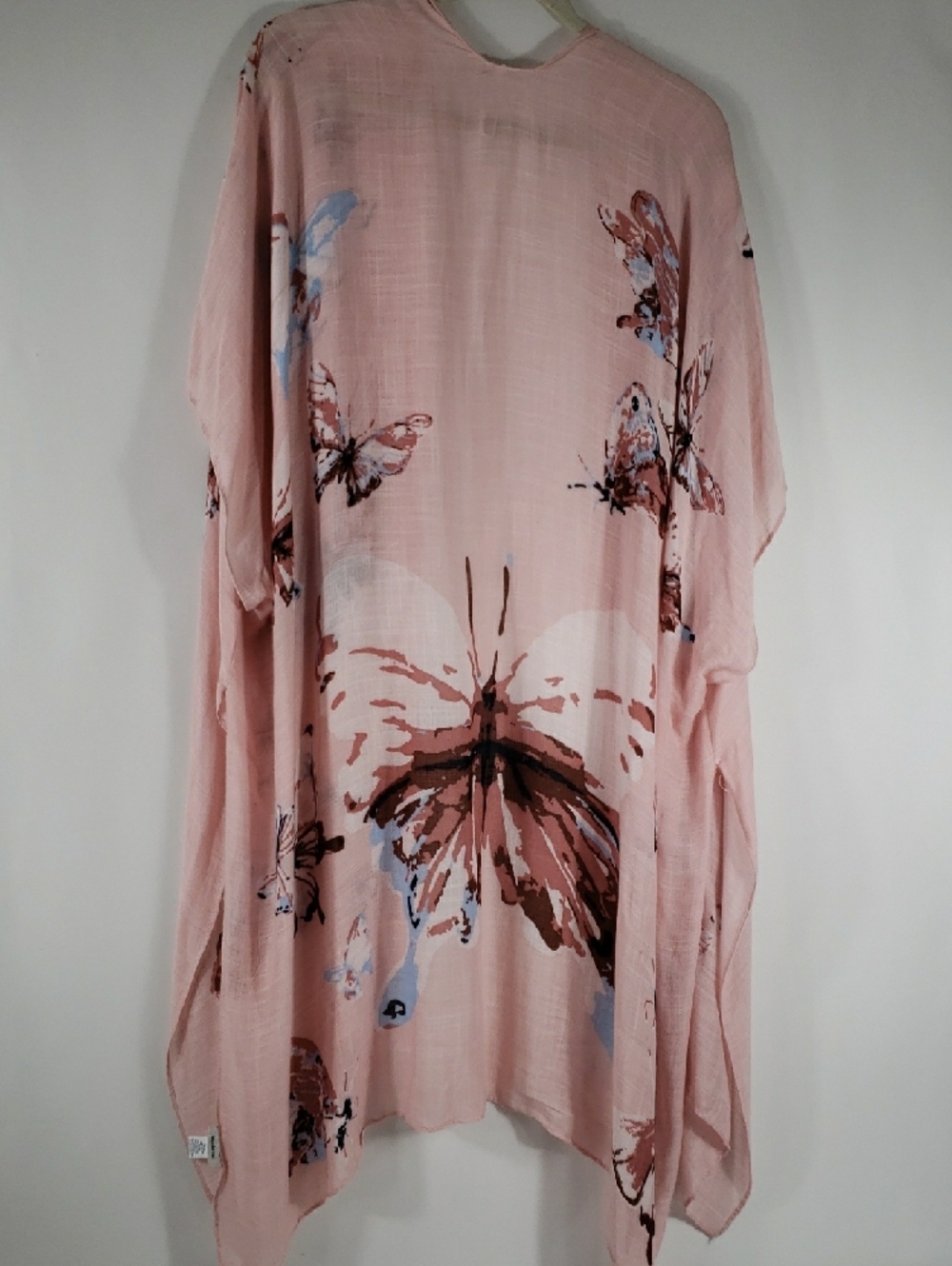 Light Pink Butterfly Print Kimono / Swimsuit Cover One Size - Picture 4 of 4